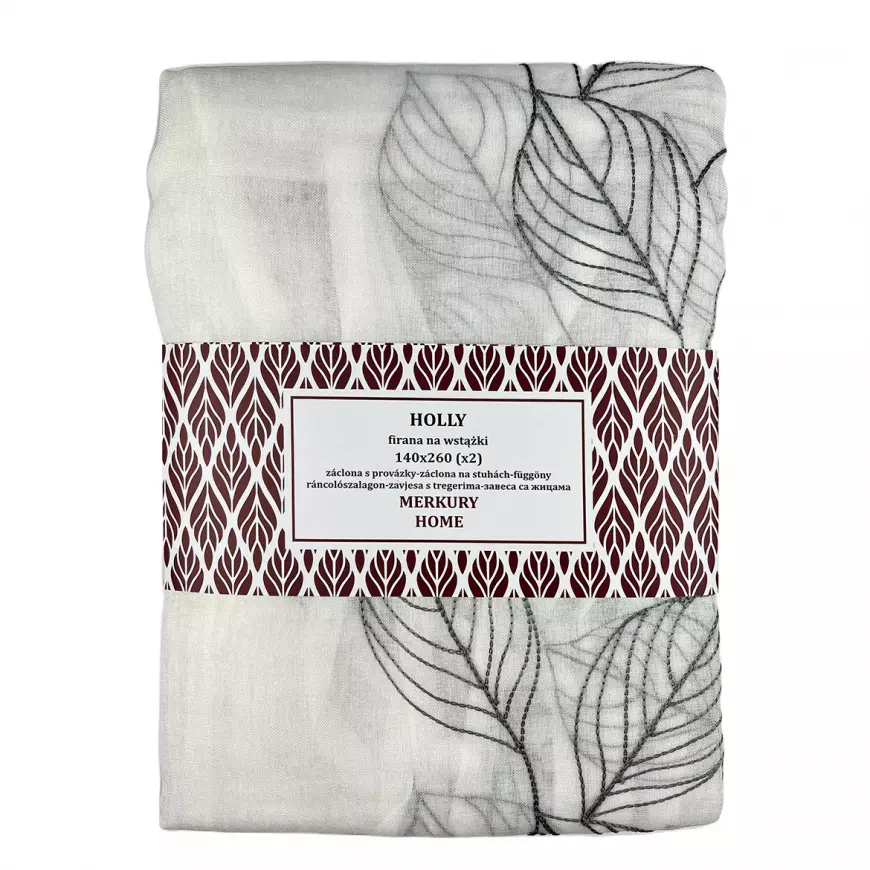 Záclona na stuhách Holly polyester tmavo šedá 140x260 Merkury Home II/22