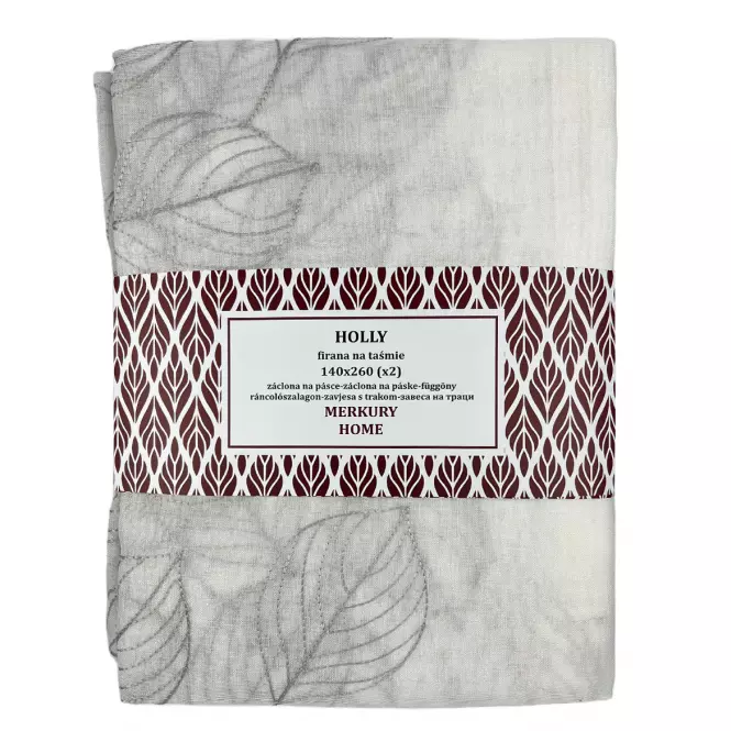 Záclona na páske Holly polyester svetlo sivá 140x260 Merkury Home II/22