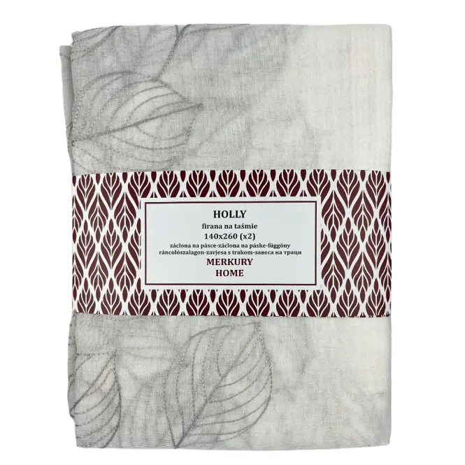 Záclona na páske Holly polyester svetlosivá 140x260 Merkury Home II/22
