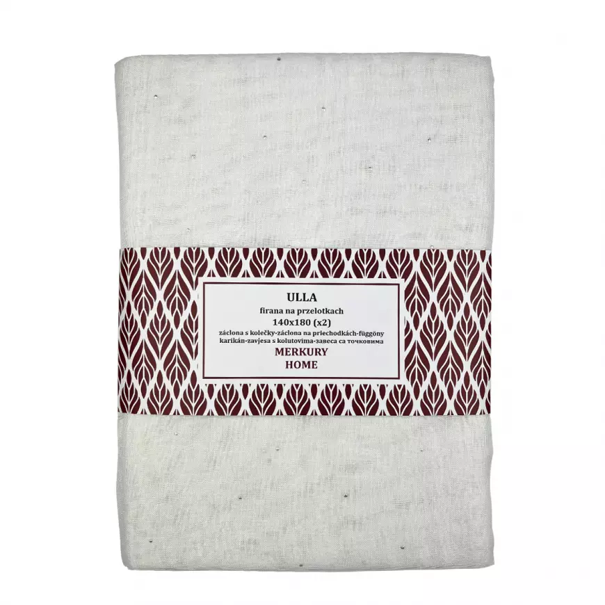 Záclona na priechodkách Ulla polyester ecru 140x180 Merkury Home II/22