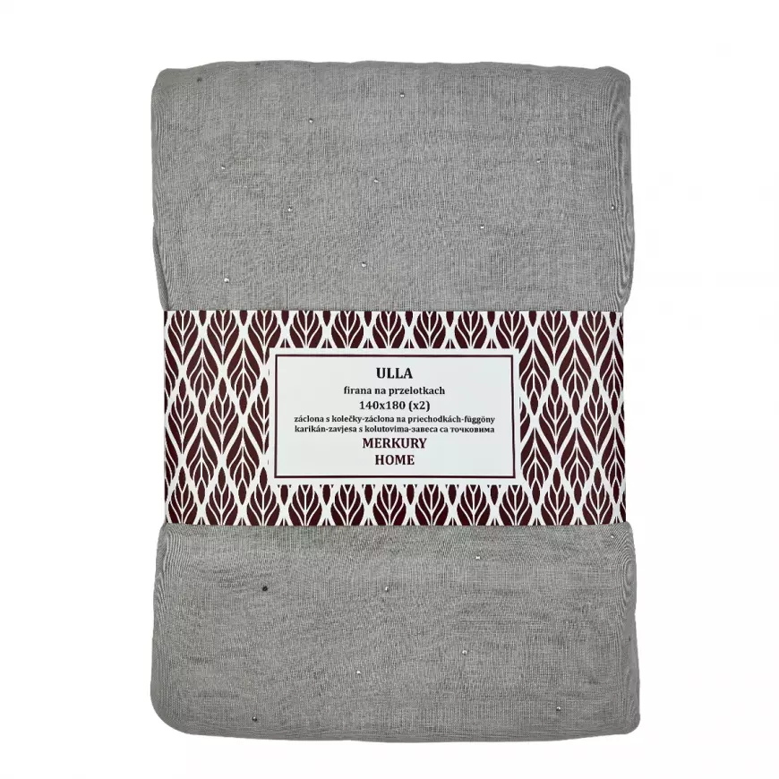 Záclona na priechodkách Ulla polyester svetlo sivá 140x180 Merkury Home II/22
