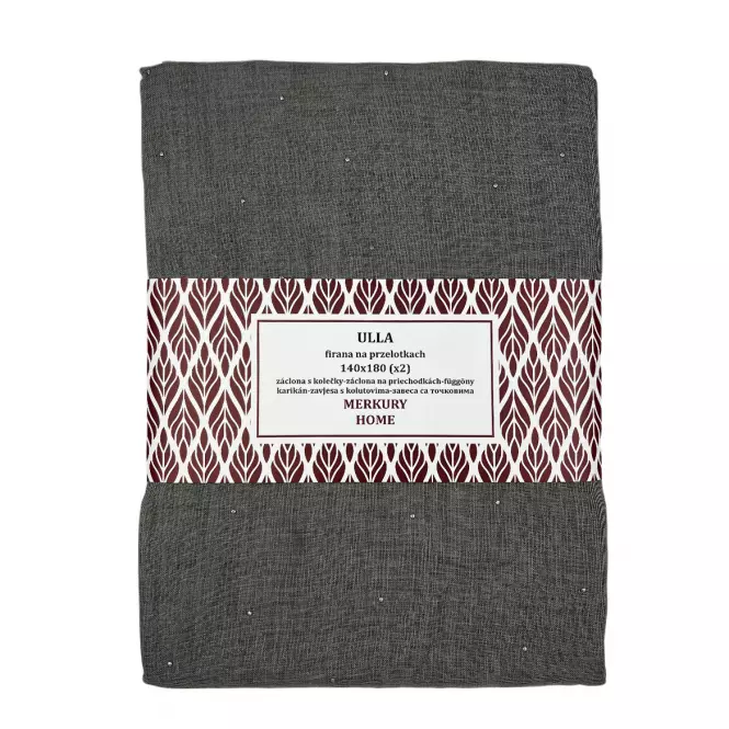 Záclona na priechodkách Ulla polyester tmavo šedá 140x180 Merkury Home II/22