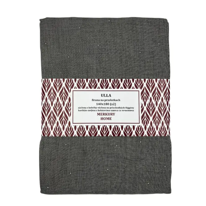 Záclona na priechodkách Ulla polyester tmavosivá 140x180 Merkury Home II/22