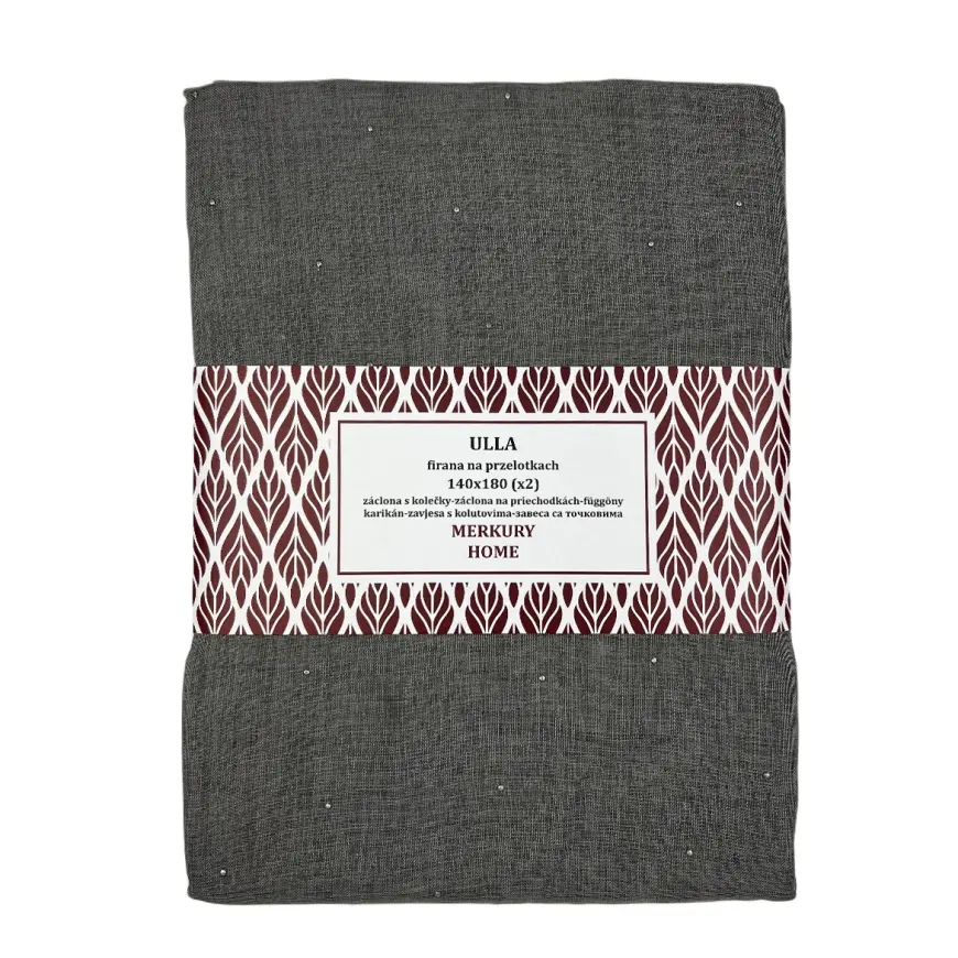 Záclona na priechodkách Ulla polyester tmavosivá 140x180 Merkury Home II/22