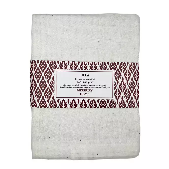 Záclona s provázky Ulla polyester ecru 140x180 Merkury Home II/22