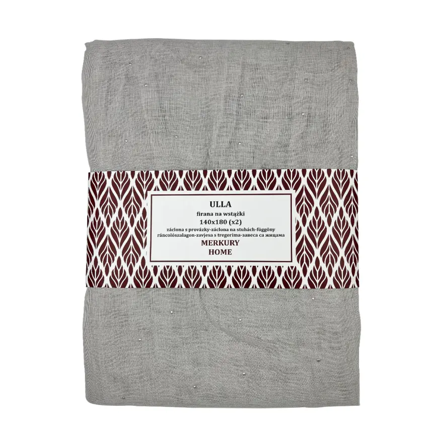 Záclona na pútkach Ulla polyester svetlosivá 140x180 Merkury Home II/22