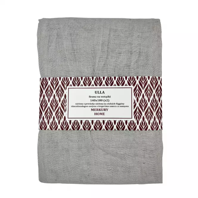 Záclona s provázky Ulla polyester svetlo sivá 140x180 Merkury Home II/22