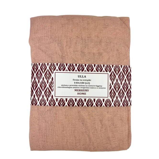 Záclona na pútkach Ulla polyester svetloružová 140x180 Merkury Home II/22