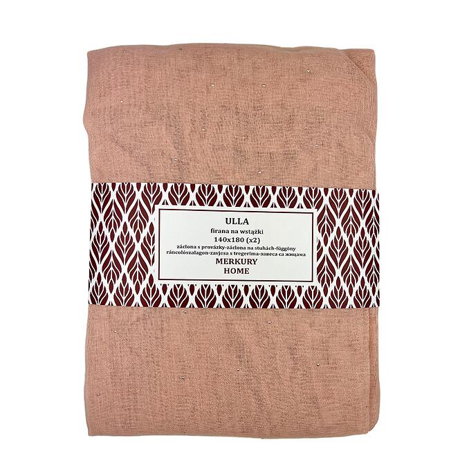 Záclona na pútkach Ulla polyester svetloružová 140x180 Merkury Home II/22