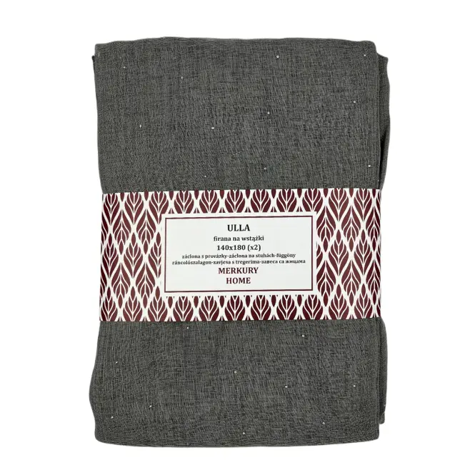 Záclona s pútkami Ulla polyester tmavosivá 140x180 Merkury Home II/22