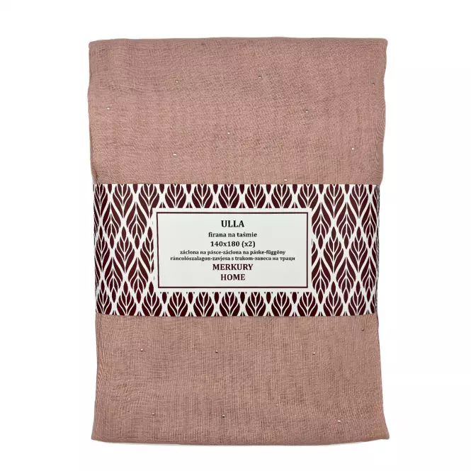 Záclona na páske Ulla polyester svetlo ružový 140x180 Merkury Home II/22