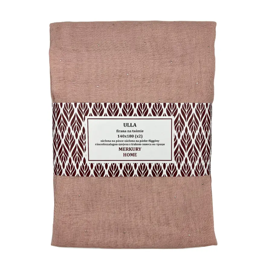 Záclona na páske Ulla polyester svetloružový 140x180 Merkury Home II/22