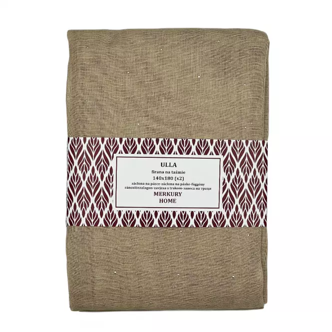 Záclona na páske Ulla polyester béžová 140x180 Merkury Home II/22