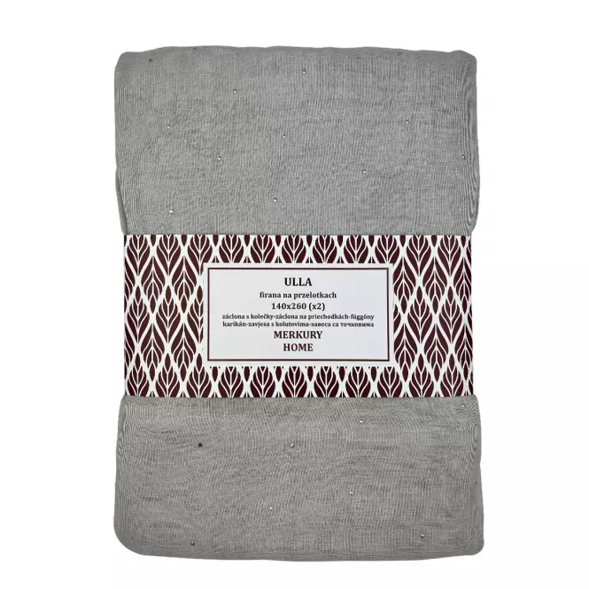 Záclona na priechodkách Ulla polyester svetlo sivá 140x260 Merkury Home II/22