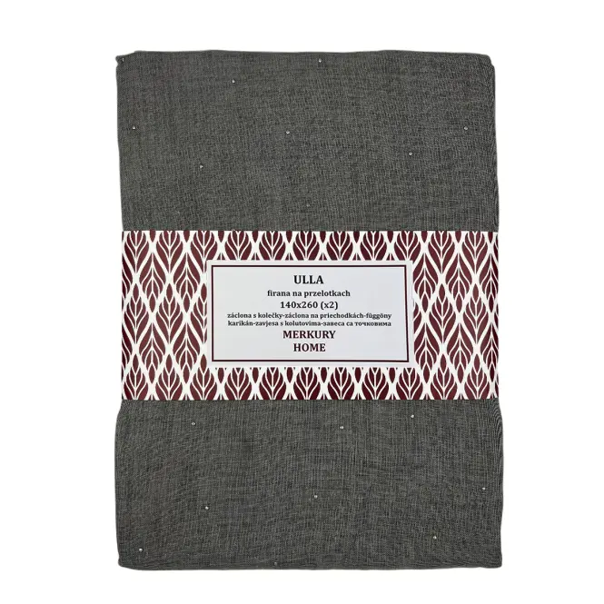 Záclona na priechodkách Ulla polyester tmavosivá 140x260 Merkury Home II/22