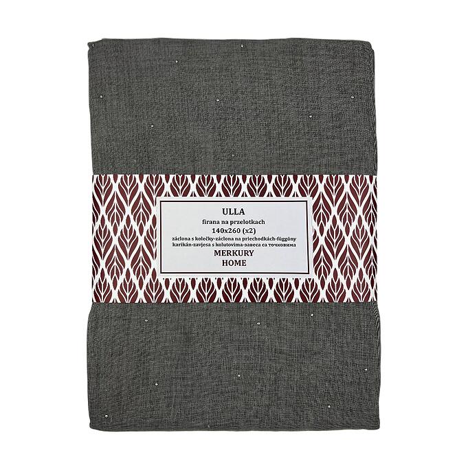 Záclona na priechodkách Ulla polyester tmavosivá 140x260 Merkury Home II/22