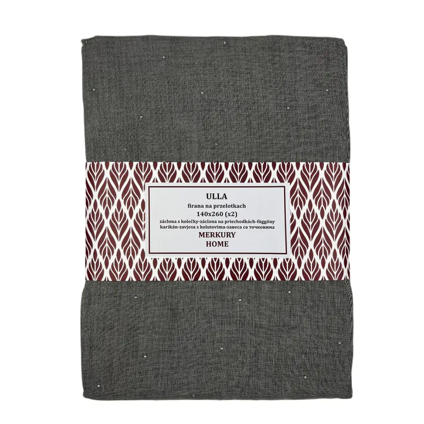 Záclona na priechodkách Ulla polyester tmavosivá 140x260 Merkury Home II/22