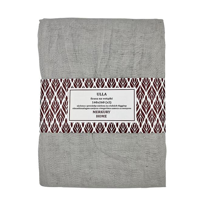 Záclona s provázky Ulla polyester svetlosivá 140x260 Merkury Home II/22