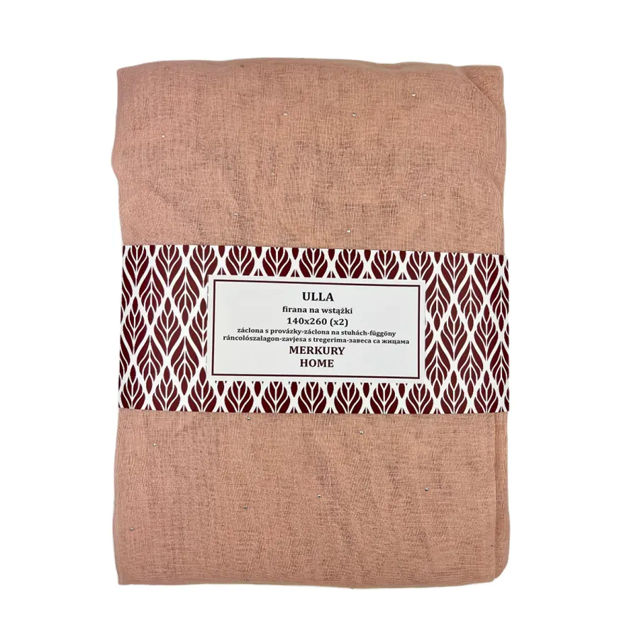 Záclona na pútkach Ulla polyester svetloružová 140x260 Merkury Home II/22
