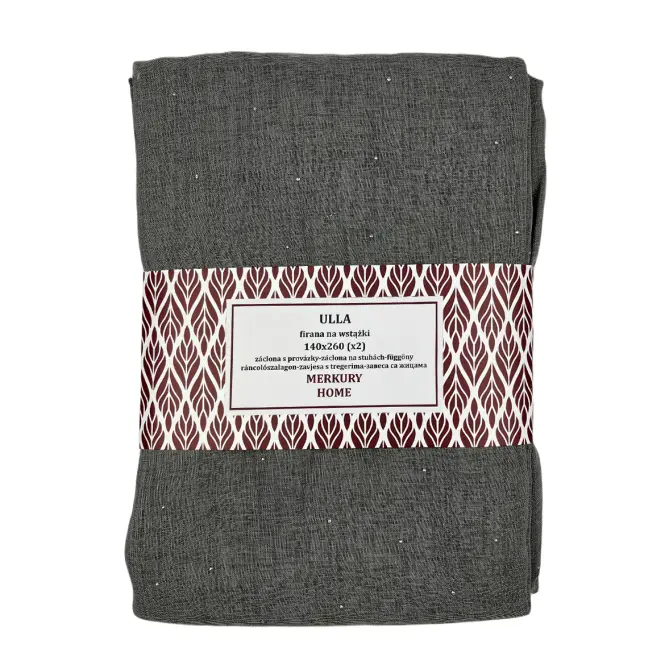 Záclona s pútkami Ulla polyester tmavosivá 140x260 Merkury Home II/22