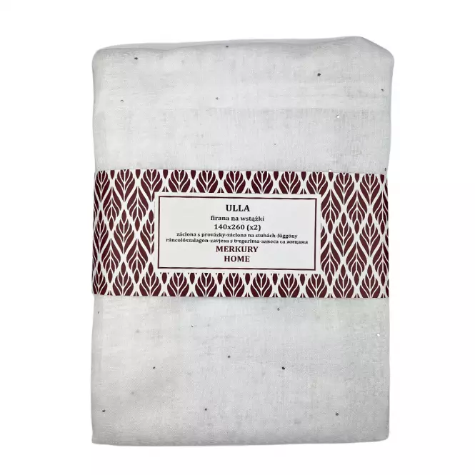 Záclona na páske Ulla polyester biela 140x260 Merkury Home II/22