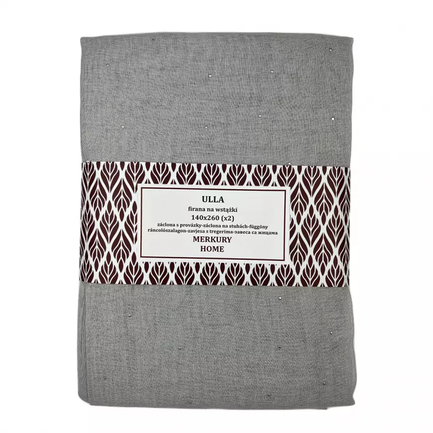 Záclona na páske Ulla polyester svetlo sivá 140x260 Merkury Home II/22