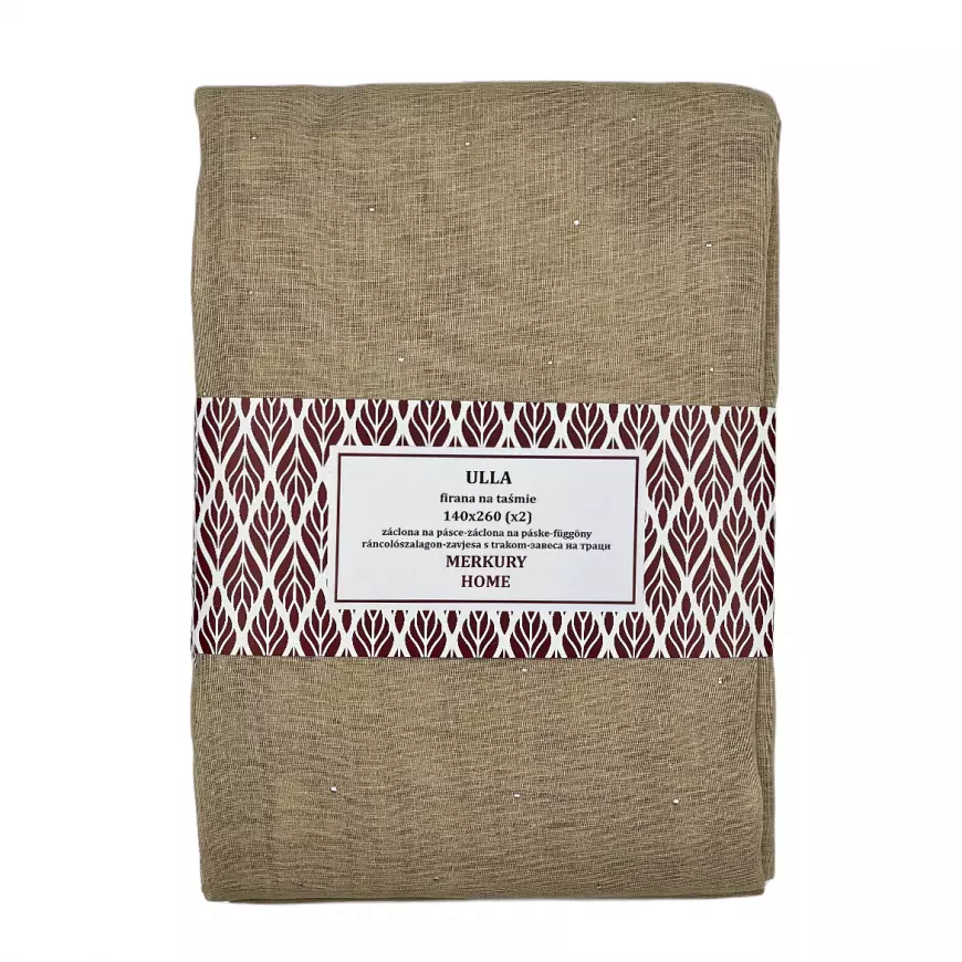 Záclona na páske Ulla polyester béžová 140x260 Merkury Home II/22