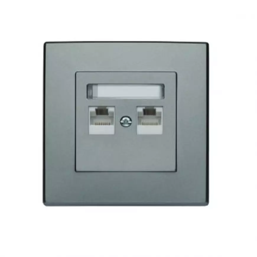 GPK-2L Dvojitá počítačová zásuvka RJ45 inox
