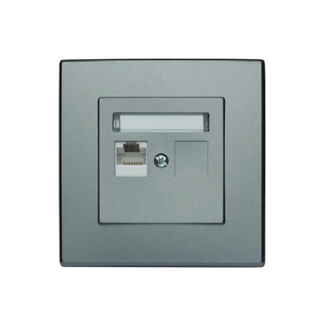 GPK-1L Počítačová zásuvka RJ45 jednonásobná inox