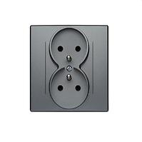 GP-2LZP Dvojitá uzemnená zásuvka s uzávermi pre prúdové cesty inox
