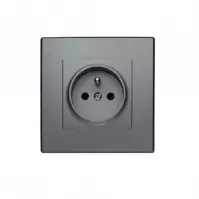 GP-1LZP Uzemnená single zásuvka s uzávermi pre prúdové cesty inox