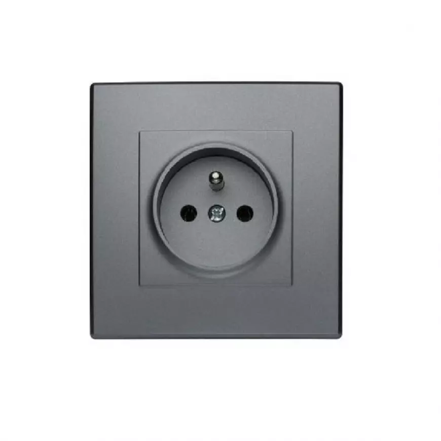 GP-1LZP Uzemnená single zásuvka s uzávermi pre prúdové cesty inox