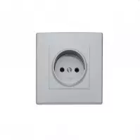 59NM MILANO (POPIEL) GNIAZDO POJEDYNCZE BEZ UZIEMIENIA Z PRZ