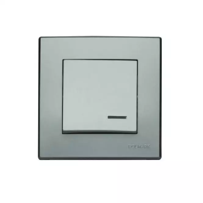 ŁP-1LS Jediný vypínač s podsvietením strieborná metalíza