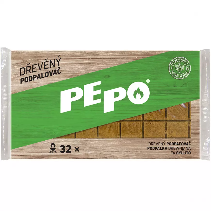 PE - PO Drevený podpaľovač 32 ks podpalení