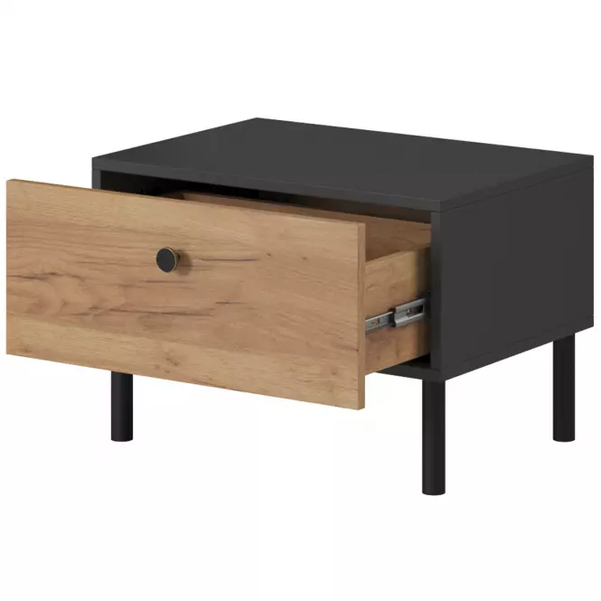 Nočný stolík Deco Antracite/Dub Gold Craft,4