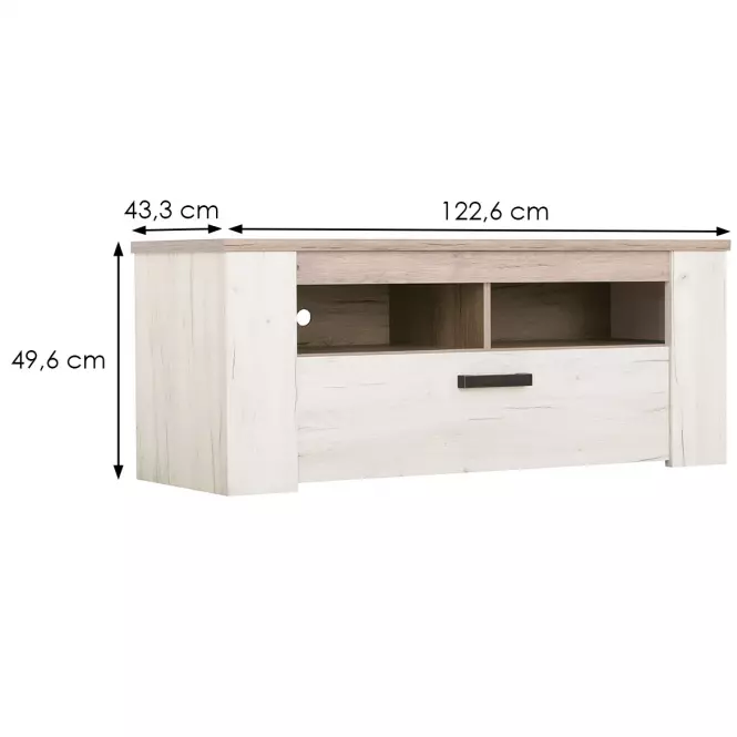 TV stolík Kent 120 biela dub 11008806,7