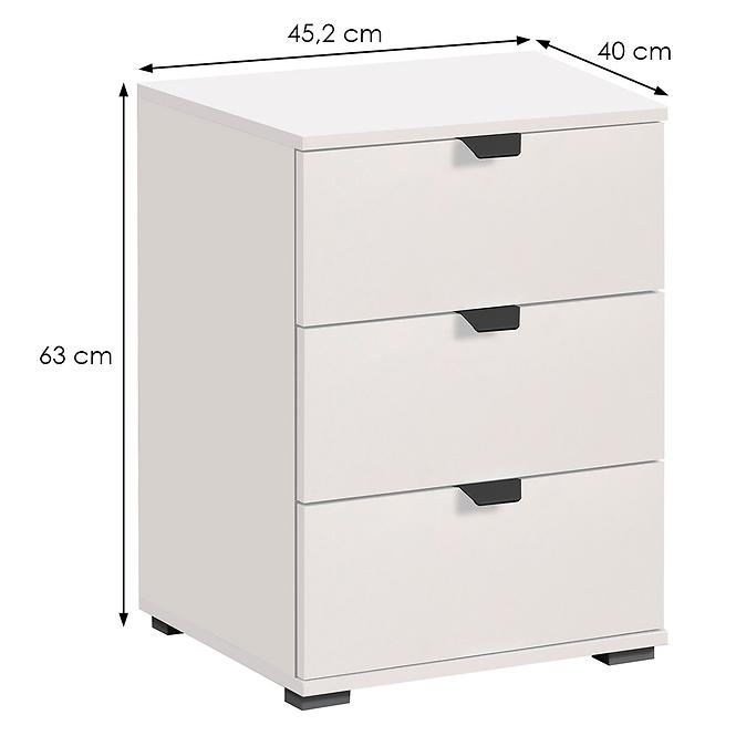 Nočný stolík Duerto 3F biela 11008319