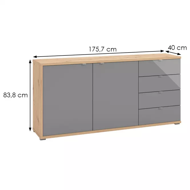Komoda Andora 3K4F šedá 11011389