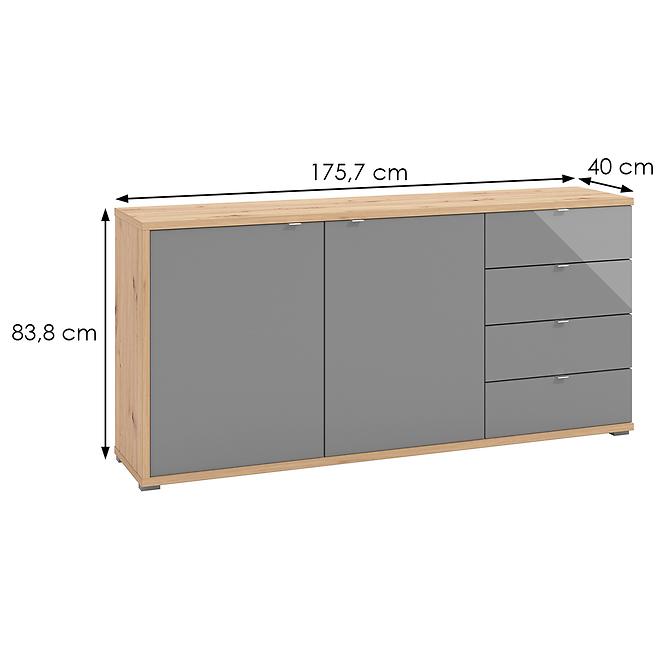 Komoda Andora 3K4F šedá 11011389