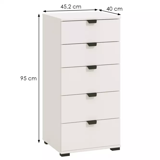 Komoda Duerto 5F 45 biela 11008310