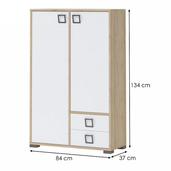 Komoda Kiki K12-BE/KI-15 beech/white