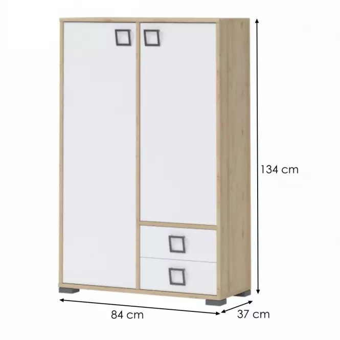 Komoda Kiki K12-BE/KI-15 beech/white,2