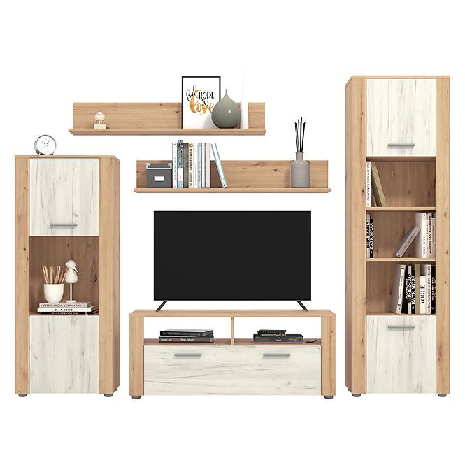 Obývacia stena Opus artisan/biely dub 11008881,2