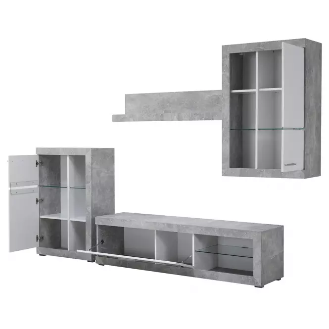 Obývacia stena Rosso beton/biely 11008772,8