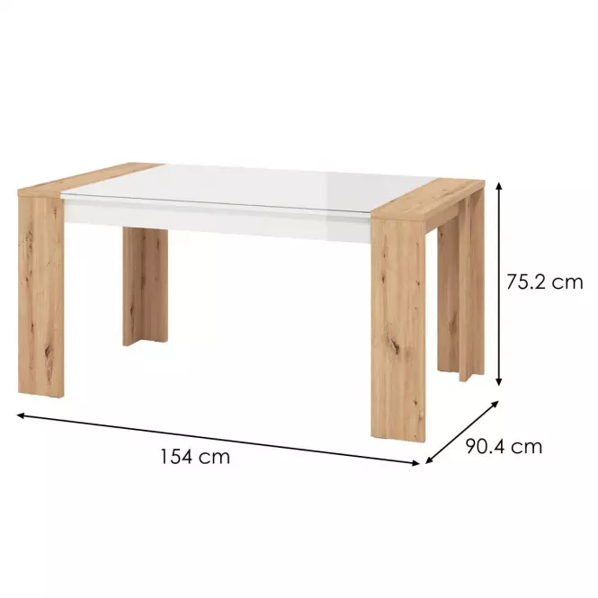 Stôl Molise artisan/biely 11008226,9