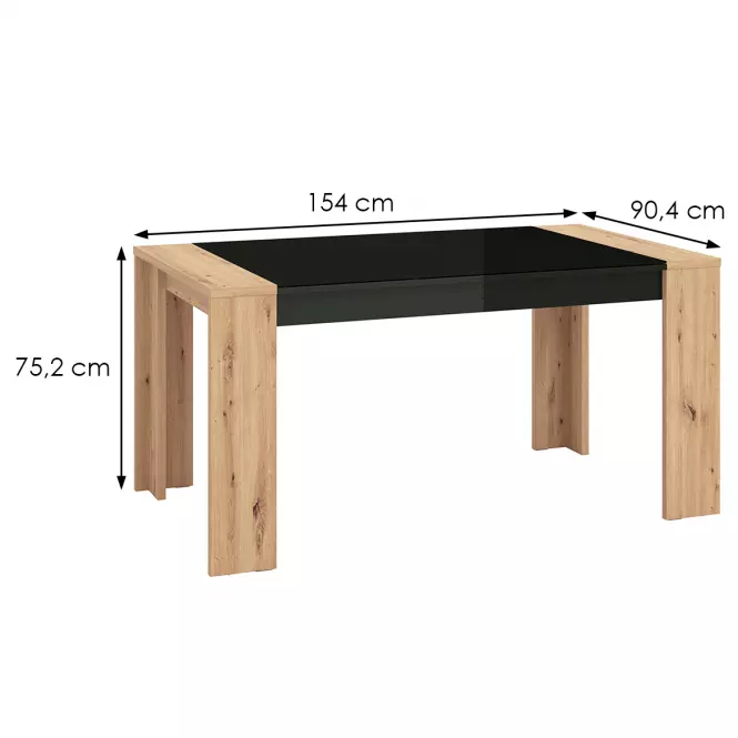 Stôl Molise artisan/čierna 11008342