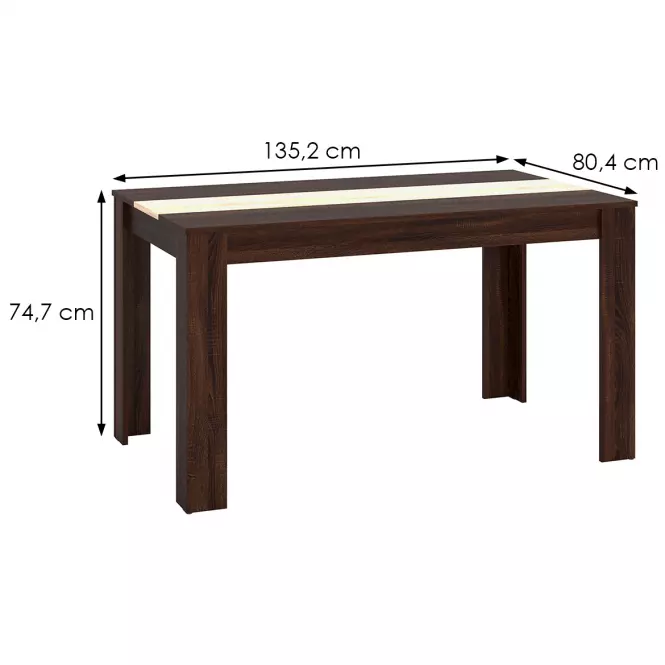 Stôl Domus 135x80 tmavá sonoma 11011257,5