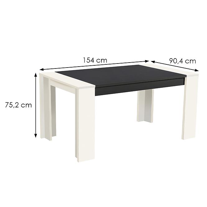 Stôl Cremona TS 155x90 biely/čierna 11008805,5