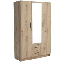 Skriňa Pino 1 120,2cm  so zrkadlom – dub artisan, trojdverová, zásuvky